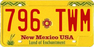 NM license plate 796TWM