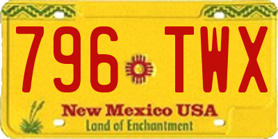 NM license plate 796TWX