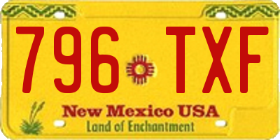 NM license plate 796TXF