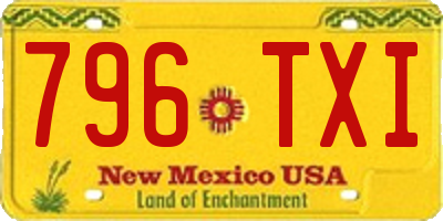 NM license plate 796TXI