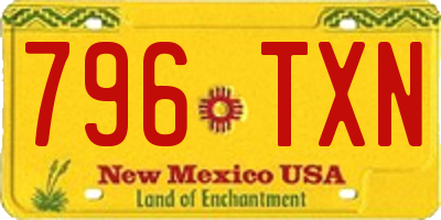 NM license plate 796TXN
