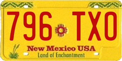 NM license plate 796TXO