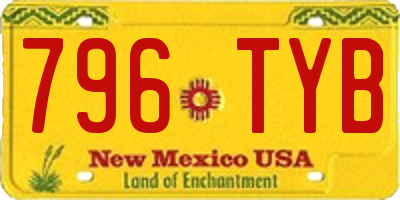 NM license plate 796TYB
