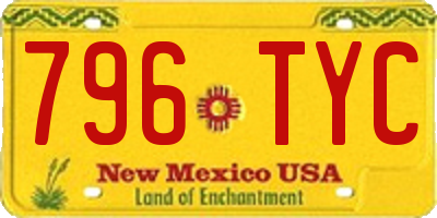 NM license plate 796TYC