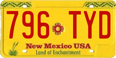 NM license plate 796TYD