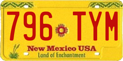 NM license plate 796TYM