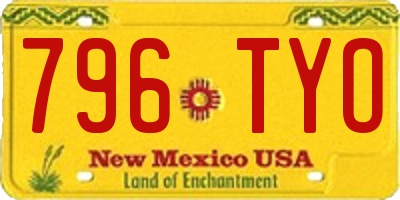 NM license plate 796TYO