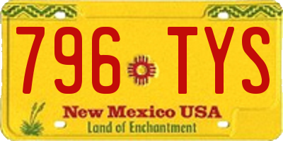 NM license plate 796TYS
