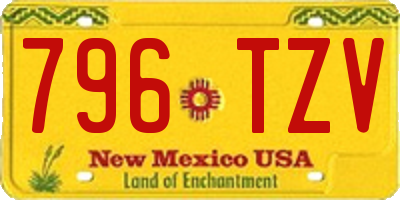 NM license plate 796TZV