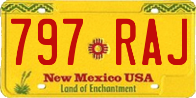 NM license plate 797RAJ