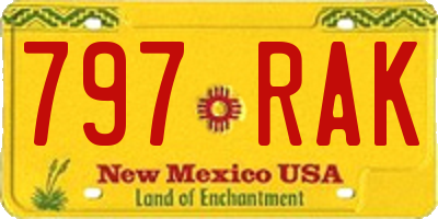 NM license plate 797RAK