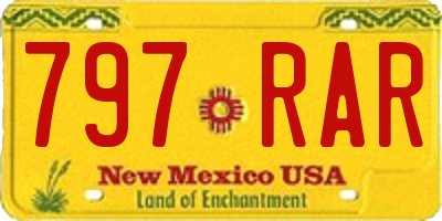 NM license plate 797RAR