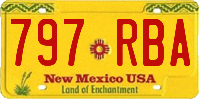 NM license plate 797RBA