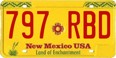 NM license plate 797RBD
