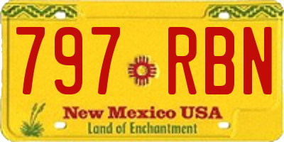 NM license plate 797RBN