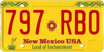 NM license plate 797RBO