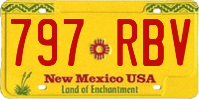 NM license plate 797RBV