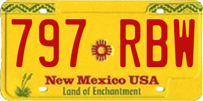 NM license plate 797RBW