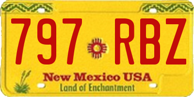 NM license plate 797RBZ