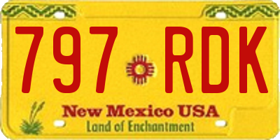 NM license plate 797RDK