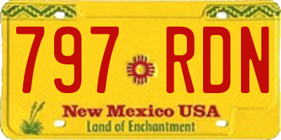 NM license plate 797RDN