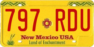 NM license plate 797RDU