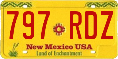 NM license plate 797RDZ