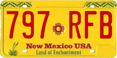 NM license plate 797RFB