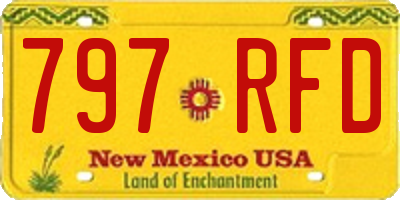 NM license plate 797RFD