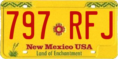 NM license plate 797RFJ