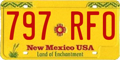 NM license plate 797RFO