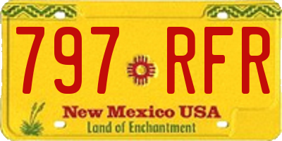 NM license plate 797RFR