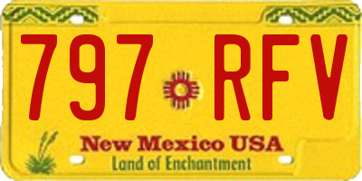 NM license plate 797RFV