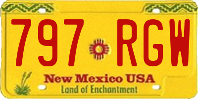 NM license plate 797RGW