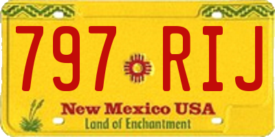 NM license plate 797RIJ