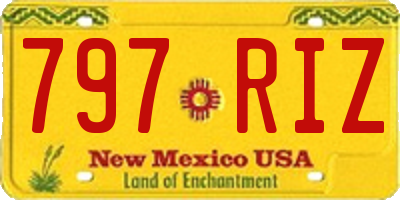 NM license plate 797RIZ