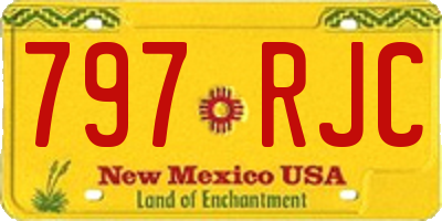 NM license plate 797RJC