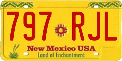 NM license plate 797RJL
