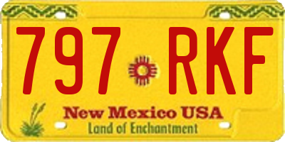 NM license plate 797RKF