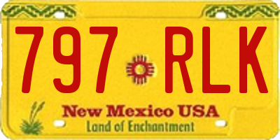 NM license plate 797RLK