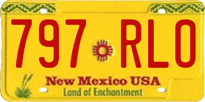 NM license plate 797RLO