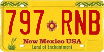NM license plate 797RNB