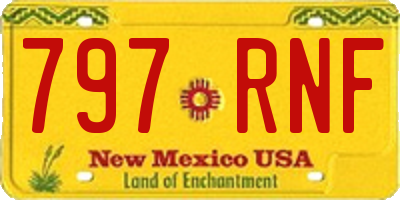 NM license plate 797RNF