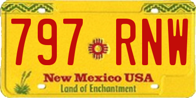 NM license plate 797RNW