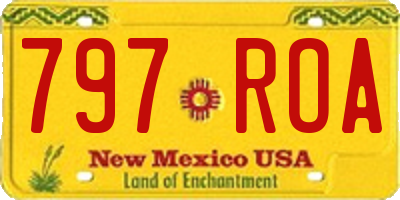 NM license plate 797ROA