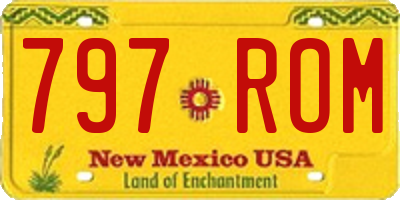 NM license plate 797ROM