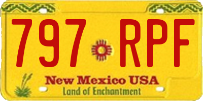 NM license plate 797RPF