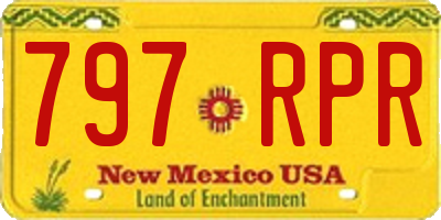 NM license plate 797RPR