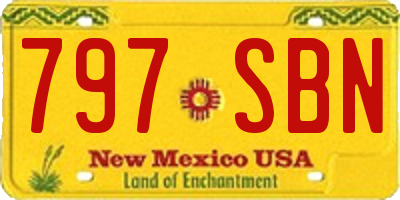 NM license plate 797SBN