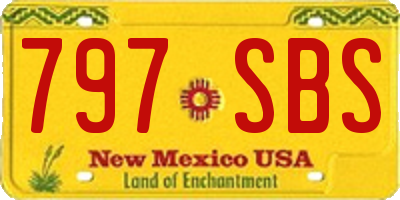 NM license plate 797SBS